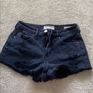 pacsun black high waisted jean shorts